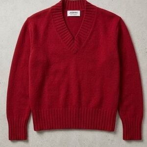 Jason Wu Crimson V-Neck Sweater